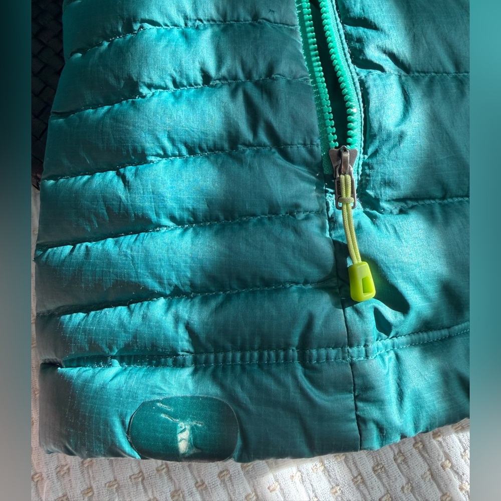 Women’s Patagonia Teal Puffer Jacket with Hood Size Medium - Picture 4 of 6